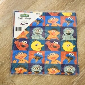 New old stock SESAME STREET  WRAPPING PAPER. 4 sheets 30x30